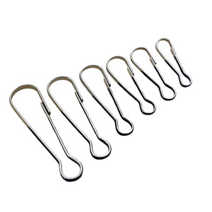 Organizador de ropa, perchas metálicas, tipo gancho de níquel blanco, resistente al óxido, forma rectangular, diseño ovalado para uso con llavero - Product Image 4