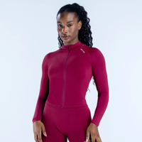Defy Dynamic Zippy Top-Mocha Vêtements de sport respirants et légers en taille plus avec Spandex à séchage rapide