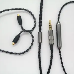 MMCX หูฟังมีสายสำหรับเปลี่ยน,สายหูฟัง3.5มม. สายควบคุมแบบถอดได้พร้อมไมโครโฟนสำหรับ Shure SE535 SE846