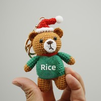 Porte-clés pendentif ours en crochet fait main haut de gamme, en peluche douce, pour les fêtes et célébrations, en gros