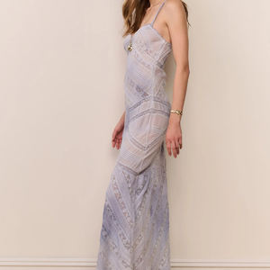 Vestido Personalizado de Primavera/Verano, Dulce, de Punto, con Encaje, de Algodón, Liso, para Playa, con <span class=keywords><strong>Falda</strong></span> Larga - Product Image 3