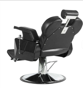 Chaise de coiffure professionnelle en gros, fauteuil de barbier moderne et classique inclinable de luxe noir avec pompe hydraulique pour hommes - Product Image 3