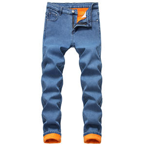 <span class=keywords><strong>Jeans</strong></span> Invernali da Uomo Taglie Forti Felpati Caldi Denim Spesso Slim a Gamba Dritta - Product Image 3