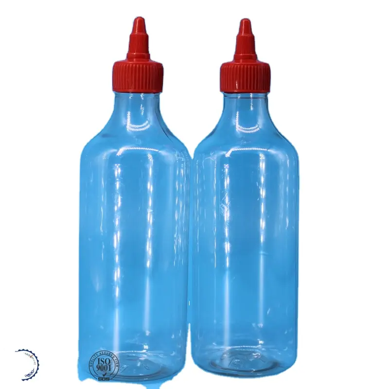 8OZ 16OZ PET 500ml plastic clear bottle with twist off cap