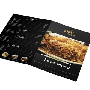 Custom Design A5 Size Glossy Papier Flyers Voedsel Menu Flyer Afdrukken