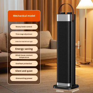 Elektrischer PTC-Heizlüfter für Zuhause mit Temperaturregler, schneller Flammensimulation, vertikal, tragbar, Fernbedienung, ABS, 2000W, energieeffizient - Product Image 6