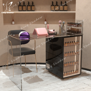 2024 material acrílico nuevos muebles de salón de <span class=keywords><strong>uñas</strong></span> <span class=keywords><strong>mesas</strong></span> de <span class=keywords><strong>uñas</strong></span> LED MESA DE MANICURA con colector de polvo <span class=keywords><strong>para</strong></span> la venta - Product Image 4