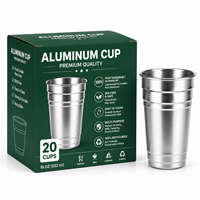 Fabricant de gobelets en aluminium personnalisés, gobelets à bière en métal réutilisables de 18 oz, gobelets légers et durables avec impression de logo OEM