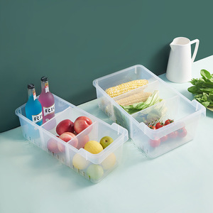 Fridge Organizer Storage Boxes With Dividers Transparent Rectangle Food Fruit Vegetable Container For Refrigerator - Product Image 2