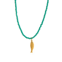 Collier en acier inoxydable plaqué or 18 carats avec perles de pierre naturelle vintage, coquillages et étoiles de mer, vente chaude pour les vacances