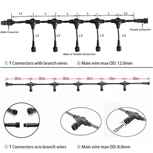 2Pin 3pin Nhựa T Nối Không Thấm Nước Power Splitter Nối Không Thấm Nước Cáp Doanh 3 Way T Nối - Product Image 2