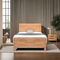 Lit Simple en Bois Massif MDF Personnalisé, Style Asiatique, Mobilier de Protection pour Maison, Chambre, Hôtel, École, Hôpital, Taille Double