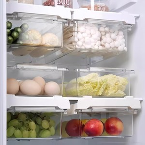 Refrigerator Drawer Style Storage Box Hanging <b>Basket</b> For <b>Eggs</b> Kitchen Fridge Organizer With Compartments - Product Image 2