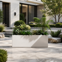 Jardinière d'extérieur en fer forgé, combinaison de bacs rectangulaires et carrés, personnalisable, moderne et minimaliste