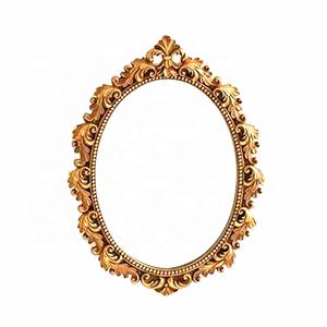 กระจกติดผนังรูปวงรีสำหรับตกแต่งในร่ม/กลางแจ้งพร้อมกรอบเรซินแบบจำลองรูปปั้นสำหรับบ้านห้องนั่งเล่นสไตล์เทียม - Product Image 3