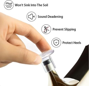 Protections de talon en forme de U pour extérieur, antidérapantes, noires et transparentes, pour talons hauts - Product Image 3