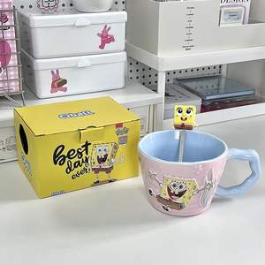 Tasse à eau en éponge véritable gaufrée, motif dessin animé mignon, de grande valeur, pour le travail, le bureau et la maison - Product Image 2