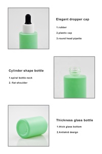 Botella de Vidrio Esmerilado Redonda con <span class=keywords><strong>Gotero</strong></span> para Suero Cosmético, Crema Facial, 20ml-100ml, Botón de Presión Transparente - Product Image 6