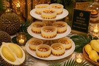 Gâteau au fromage Basque à la pulpe dorée de durian, surgelé, individuel, au goût brûlé, crémeux, prêt à consommer, vente en gros, usine OEM