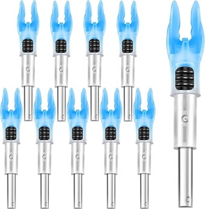 HT Lot de 9 Nocks de flèche lumineux LED Rouge Vert Bleu, Vente en gros, Luminescence 48 heures, Étanche, pour Arbalètes, Arcs classiques et Arcs à poulies, Chasse - Product Image 1