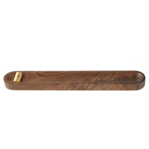 CHENLANG <b>3</b>-Hole Brass Incense Holder with Walnut Wood Burner Anti-Ash Flying Feature for Meditation Yoga Home Decor Aromatic Use - Product Image 3