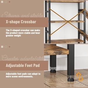 Đồ nội thất phòng khách phòng ngủ nhà văn phòng màu nâu mở hiển thị hiện đại cây Kệ sách khung kim loại Kệ sách lớn bằng gỗ Kệ sách - Product Image 6