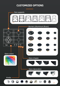 Tempered Kính Xây Dựng-Trong Khí HOB 2 Burner Nhà Bếp Gas Đung Với CE & ETL Giấy Chứng Nhận - Product Image 2