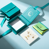 Lionwrapack - Ensemble de boîtes à bijoux en papier au design personnalisé - Boîtes à rabat écologiques recyclables avec pochette en cuir pour emballage cadeau