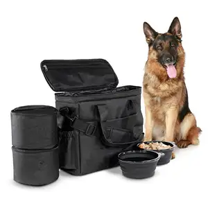 Top Sacchetto di Corsa Del Cane-Compagnia Aerea Approvato Set Da Viaggio per Cani Negozi di Tutti I Vostri Accessori Per Cani-Include Borsa Da Viaggio, 2X di Conservazione Degli Alimenti