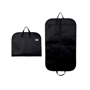 Travel Suit Cover Bags with Handle and Zipper Fashionable Custom Logo Black Non Woven Foldable Reusable Garment Storage - Product Image 1