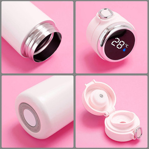 Venta al por mayor <span class=keywords><strong>mejor</strong></span> precio pantalla frasco taza con tapa de botón 450ML termos LED temperatura frasco taza 304 acero termómetro frasco - Product Image 3