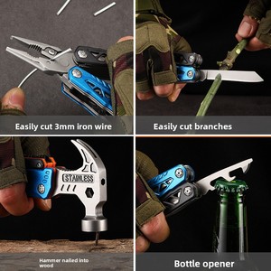 Bán buôn ngoài trời Cắm trại đa chức năng thép không gỉ gấp móng tay kìm khẩn cấp xe kết hợp công cụ Claw búa - Product Image 3