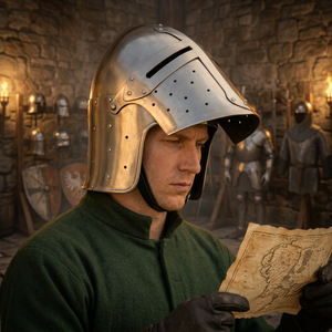Casque de Chevalier Médiéval en Acier, Armure Artisanale, Art de Collection, Thème Antique - Product Image 4