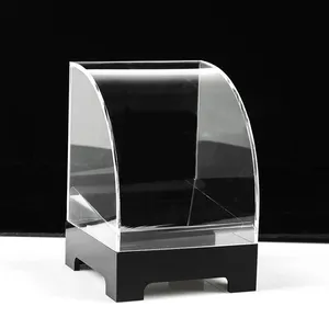 Black frame removable tray transparent acrylic bread cake pastry bakery protection display stand