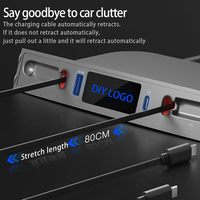 Meilleurs cadeaux Tesla Model 3 Y voiture USB Hub Type-C chargeur rapide rétractable PD 27W câble Lightning accessoires de voiture
