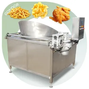 Industry Batch Coal Deep Fryer Freidora Pellet Fully Automatic Banana Onion Fry Machine for Peanuts