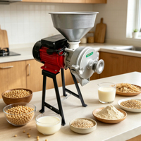 Moulin à Farine Électrique Commercial et Domestique pour Céréales, Grains, Épices, Maïs et Soja – Broyeur à Sec et Humide