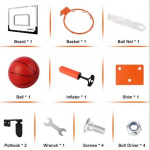Custom Logo Promotional Over the <b>Door</b> Mini Kids Basketball Hoop with for and Breakaway <b>Spring</b> Rim Silk Screen Printed - Product Image 4