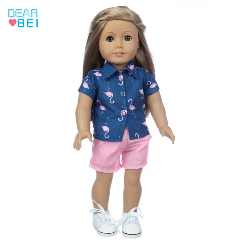 गर्म बेचने गुड़िया शर्ट सेट 18 इंच फैशन अमेरिकी गुड़िया कपड़े
