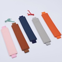 Étui à crayons en cuir élastique réglable pour ordinateur portable, étui de protection pour stylet capacitif, pochette à papeterie avec clip à bande de caoutchouc