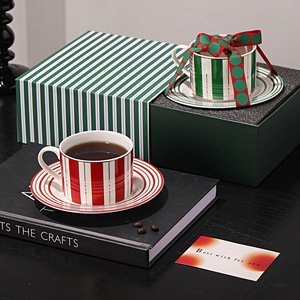 Light Luxury Nordic Solid Color Ceramic Coffee Mug Set Modern 3D Dishwasher & <b>Microwave</b> Safe with Tray Gift Box - Product Image 2