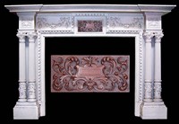 Décoration intérieure classique antique pour la maison, sculpture en pierre blanche sculptée simple, cadre de cheminée en marbre à vendre