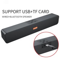 Hadiah Elektronik Promosi Perusahaan Kustom Soundbar Bluetooth 3W*2 Speaker Baterai 1800mAh Desain Modern Plastik+Logam Hitam