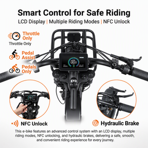 VOMO <b>Electric</b> Hybrid <b>Bike</b> 20 Inch Fat Tire Rear <b>Motor</b> Aluminum Frame City <b>Bike</b> with Disc Brake and Built-In Lithium Battery - Product Image 2
