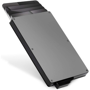 Aluminum <b>Card</b> Holder 4 Inch RFID Blocking Credit <b>Card</b> <b>Wallet</b> Automatic <b>Card</b> Flow Multi Slots Black - Product Image 3