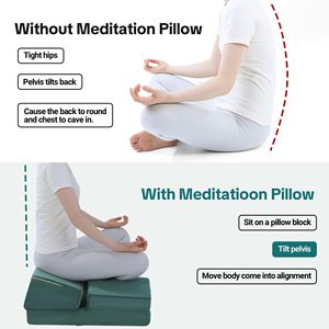 Ensemble d'oreillers de <span class=keywords><strong>méditation</strong></span> en mousse avec coussins pour les genoux, tapis de yoga pour s'asseoir au sol, coussin Zafu de soutien des hanches pour adultes - Product Image 4