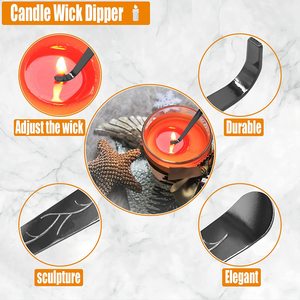 IDEA GIFT Fabrication en gros de ciseaux à bougies, kit d'entretien des mèches de bougies noires, accessoires pour bougies, ensemble de coupe-mèches, emballage personnalisé - Product Image 3