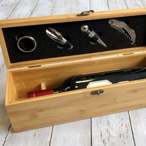 Ensemble de 4 ouvre-bouteilles tire-bouchons avec coupe-capsule, bouchon et collier à <span class=keywords><strong>vin</strong></span>, boîte en bambou incluse - Product Image 3