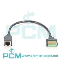 Prise femelle RJ45 vers câble d'extension de bornier à bouton poussoir pour Cat5 CAT6 UTP CCTV AV DVR, adaptateur de borne Ethernet RJ45