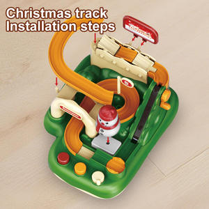 Juego de Construcción de Tren Magnético Pequeño con Rampa Temática de Muñeco de Nieve Navideño, Juguete Educativo de Aventura para Niños - Product Image 4